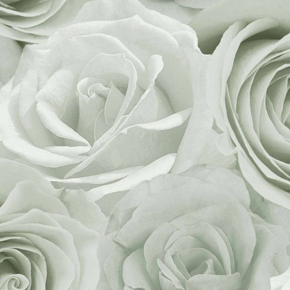 image 1 of World Of Wallpaper Melany Rose Wallpaper - Sage Green - 10m x 53cm | Green