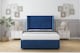 image 2 of Sloomy Falcon Navy Plush Divan Bed Base No Drawers With 54 Inch Wingback Headboard | Blue | Navy | Small Double | 1