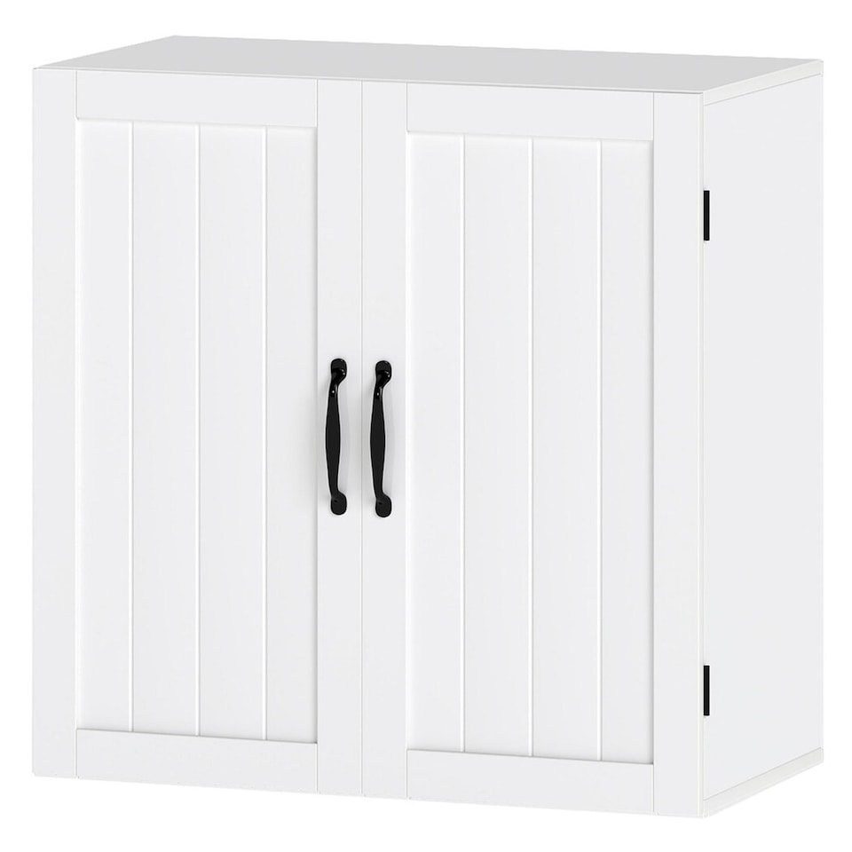 image 1 of Levede Wall Cabinet Hanging Kitchen Cupboard Bathroom Storage Organiser White