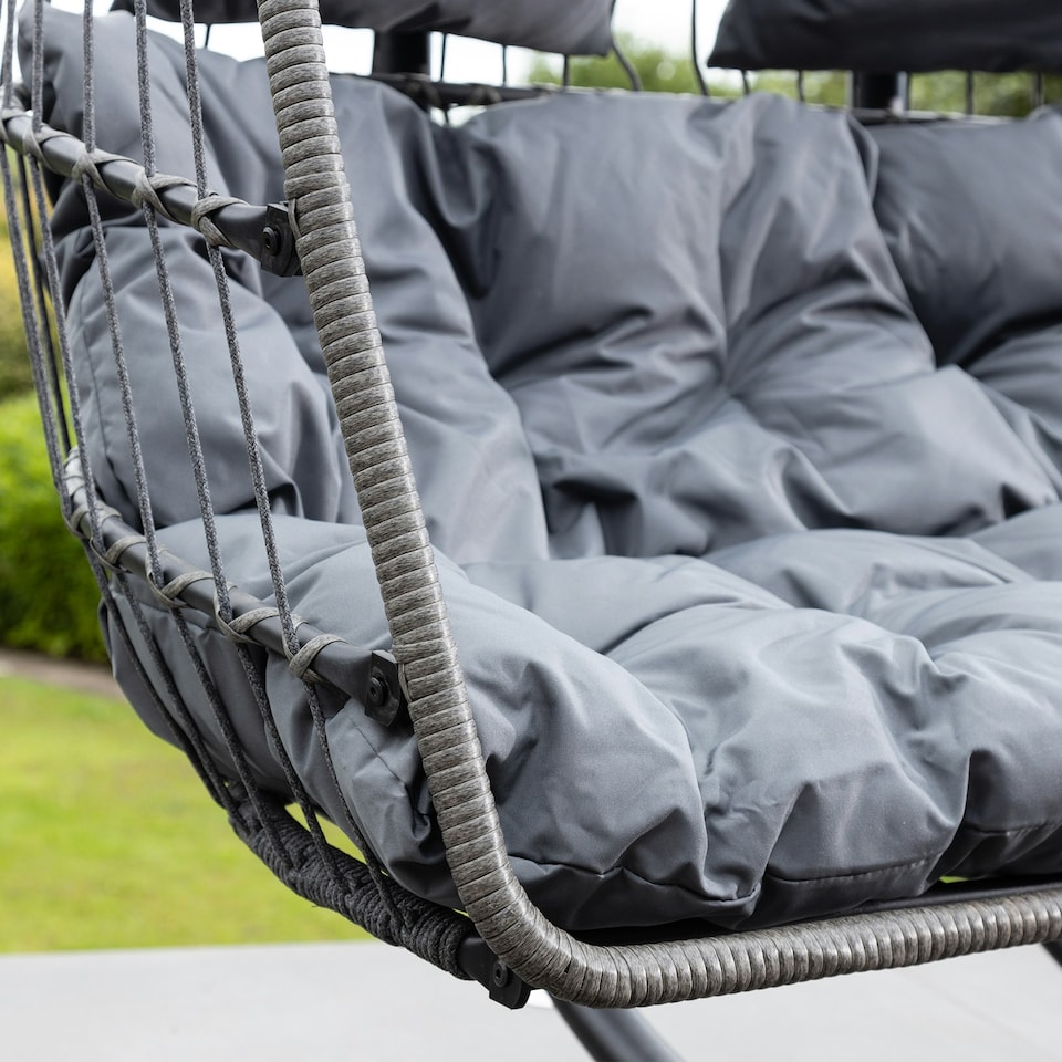 image 1 of Haversham Swinging Double Garden Seat - Dark Grey