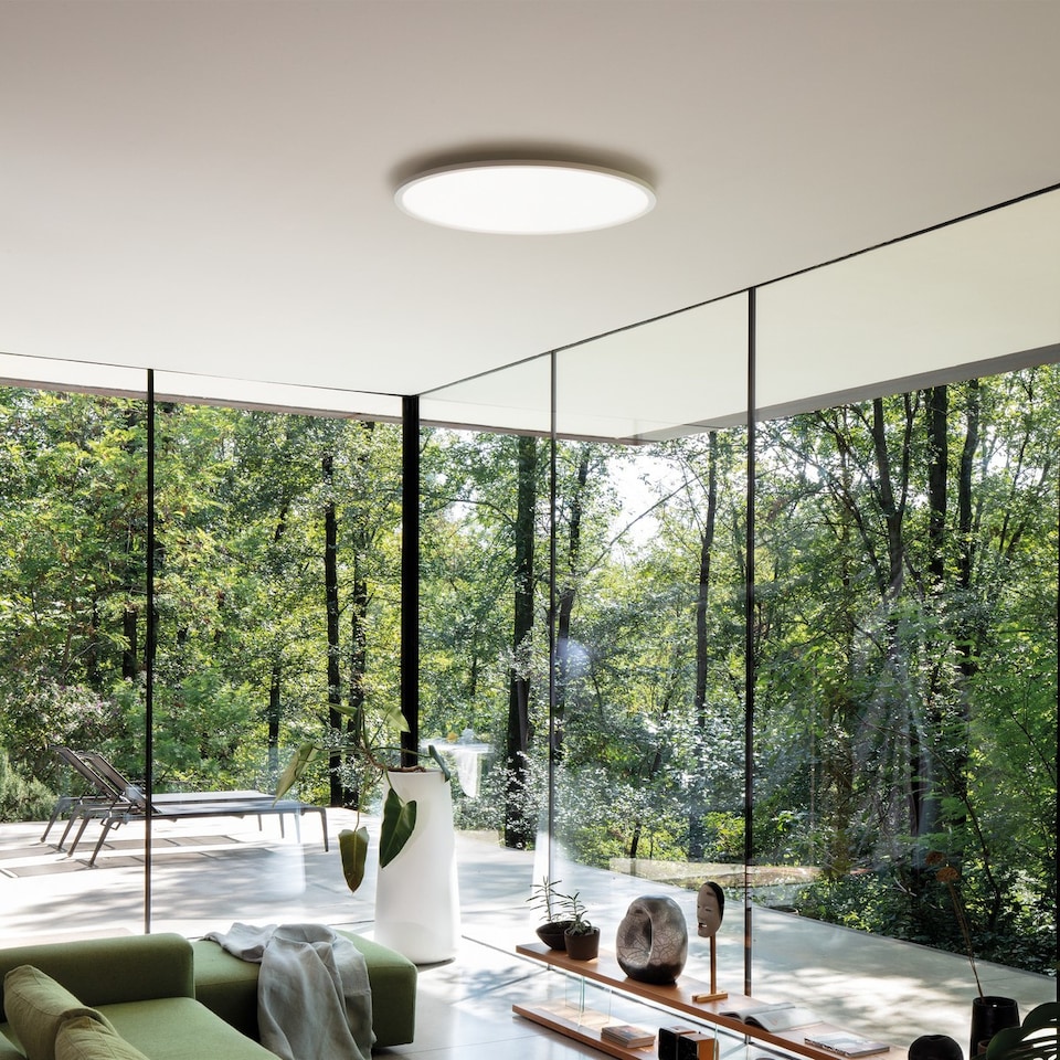 image 1 of FLY 60cm Integrated LED Semi Flush Light White, 3000K, IP40