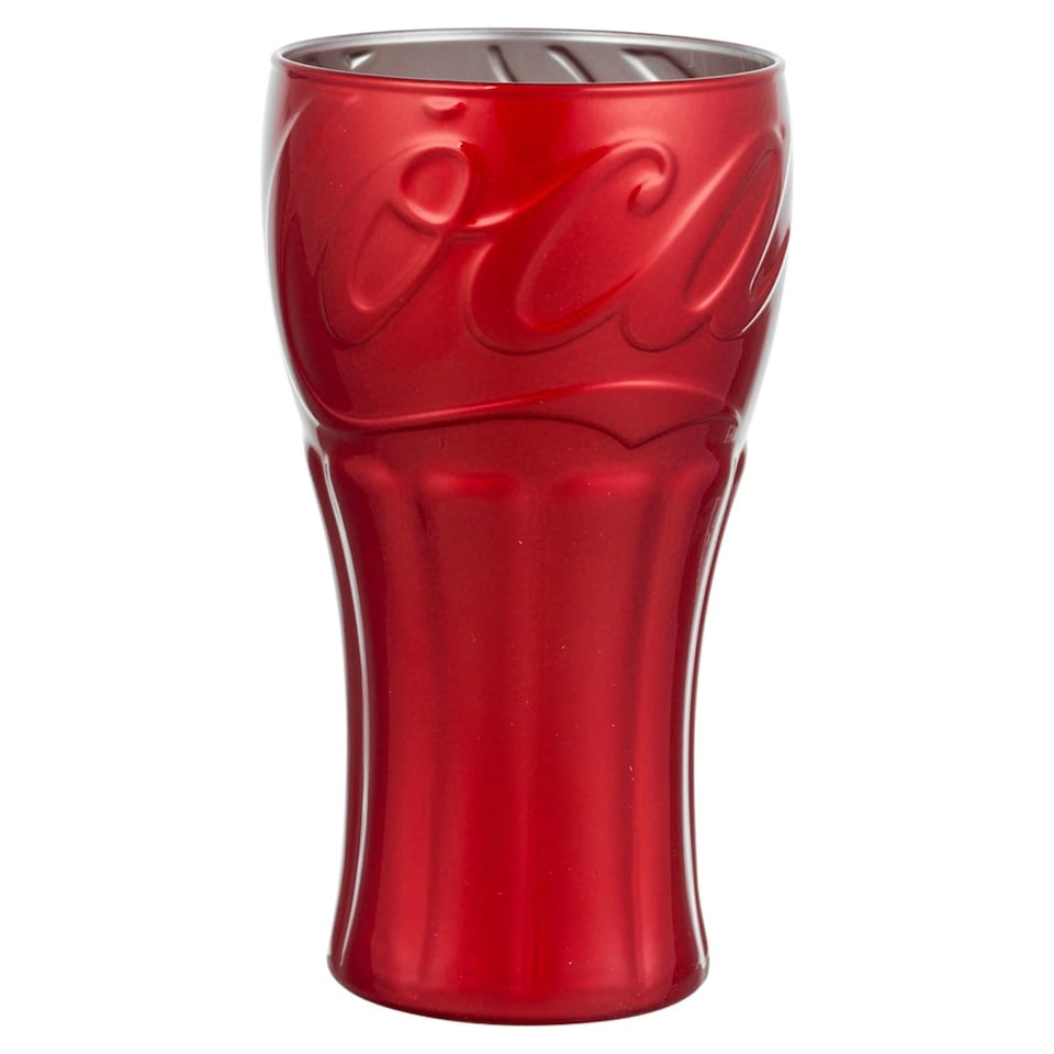 image 1 of Set of 6 350ml Hi Ball Drinking Mirror Coca Cola Coke Metallic Coloured Glasses