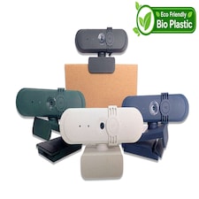 Accuratus BIO CAM900 Webcam - Full HD USB Webcam Biodegradable Plant Based Resin Case - Charcoal Black