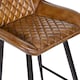 image 5 of Real Genuine Leather Breakfast Kitchen Bar Stool Tan Brown With Back Rest 106cm High x 50cm Wide x 59cm Deep Seat Height 70cm
