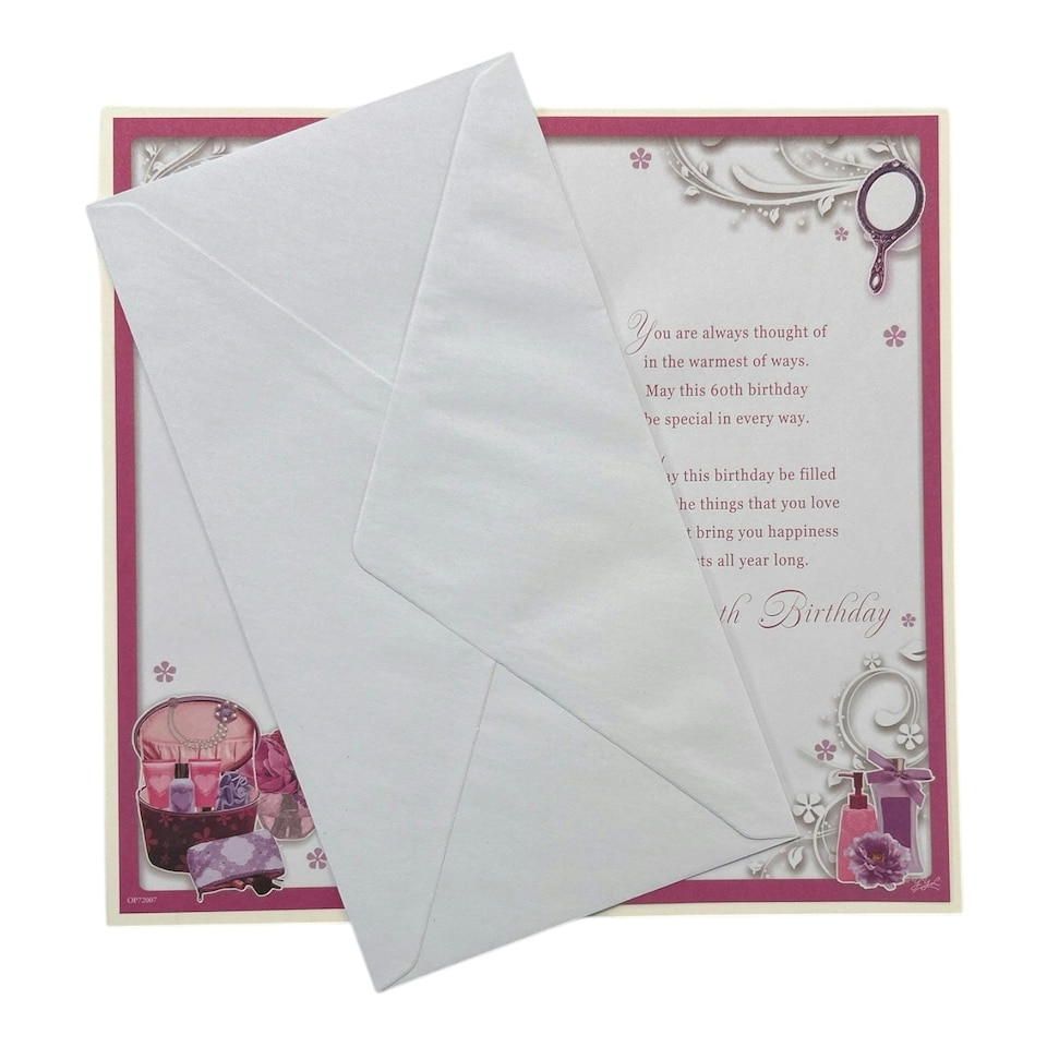 image 1 of Age 60 Female Perfume and Mirror Design Opacity Birthday Card