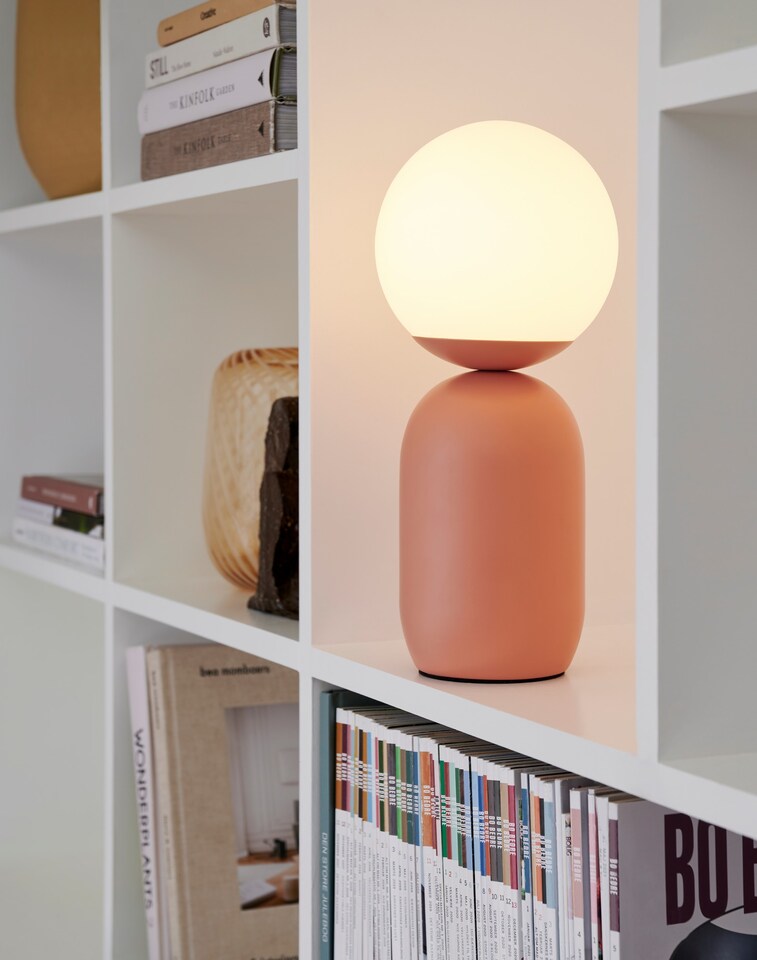 image 1 of Nordlux Notti Indoor Table Lamp Red Metal E14 Hand Blown Glass - Mains Powered, IP20 | Red | Terracotta