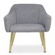 image 1 of Interiors by Premier Grey Velvet Dining Chair, Mid-Century Modern Velvet Dining Chair, Stylish Grey and Gold Dining Chair