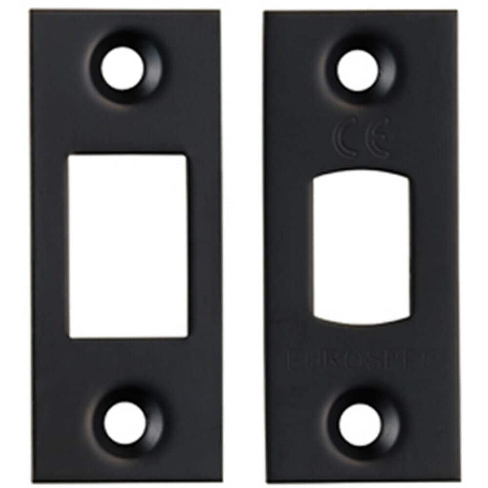 Loops Forend Strike & Fixing Pack Suitable for Tubular Deadbolt Matt Black