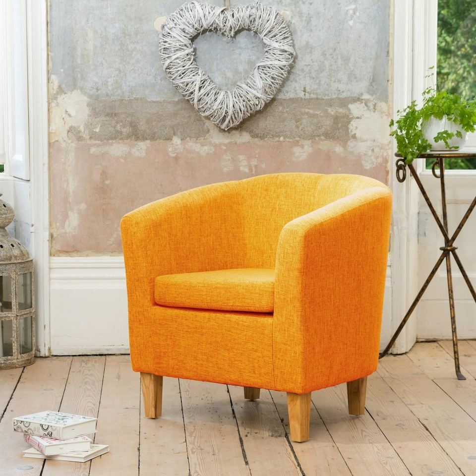 image 1 of Alderwood Fabric Tub Chair - Orange