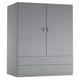 image 10 of 2-Door 2-Drawer Wardrobe White | Unit Colour: White