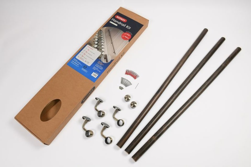 image 1 of Rothley Wooden Stair Handrail Kit Ebony Wood 3.6m