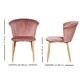 image 6 of Set of 4 Elsa Velvet Dining Chairs with Wooden Legs, Curved Back & Comfortable Seating Pink