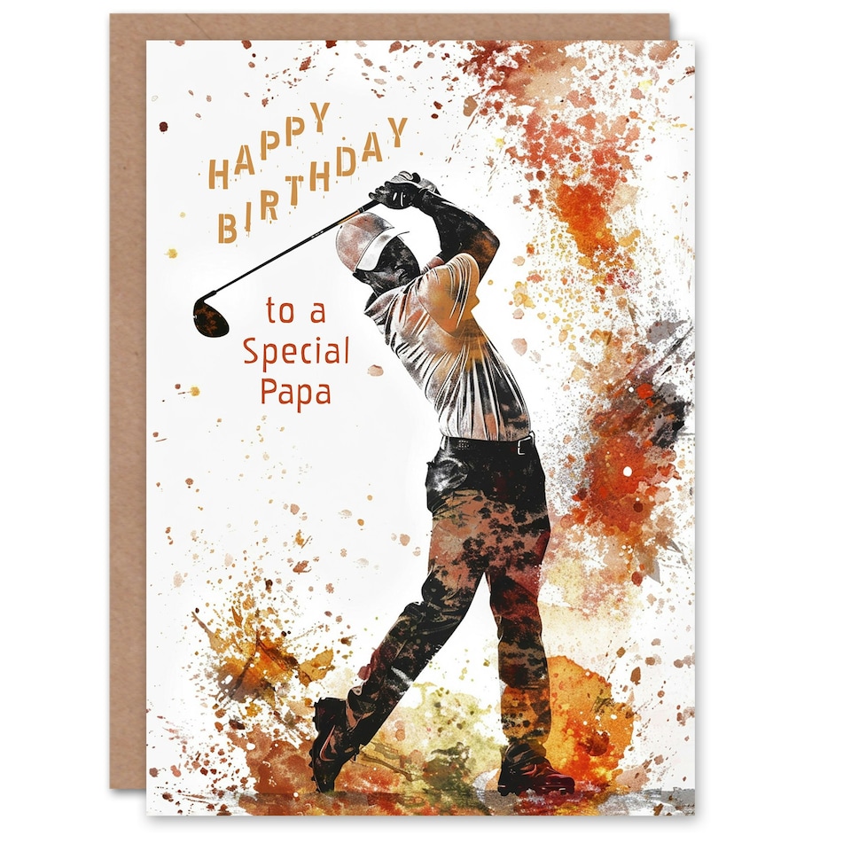 image 1 of Special Golf Lover Tee Shot Driver Swing Papa Birthday Card