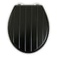 image 1 of Interiors by Premier Black Panel Effect Toilet Seat, Wooden Toilet Lid with Metal Hinges, Bathroom Seat With Zinc Alloy Fittings