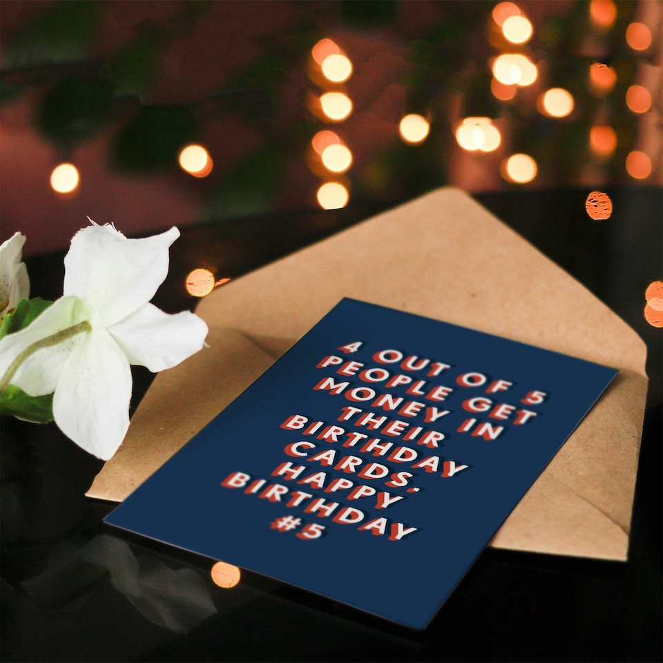 image 1 of 4 Out of 5 People Get Money Cheeky For Him Funny Birthday Card