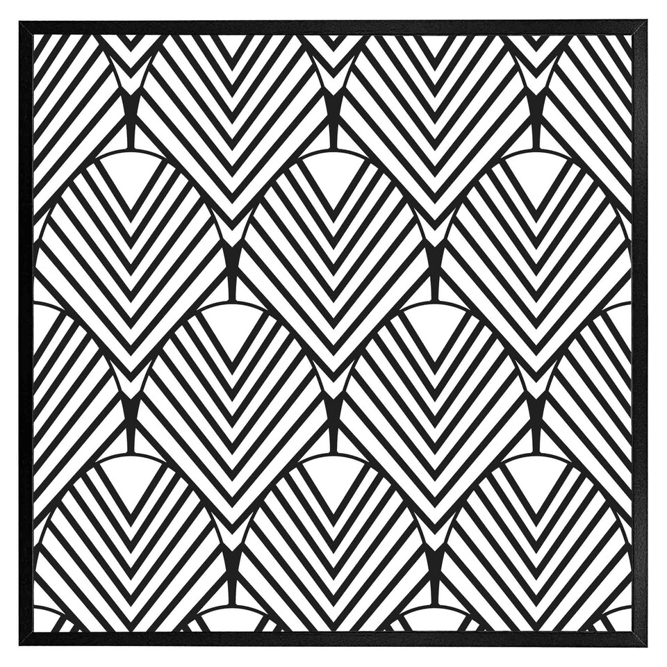 image 1 of Black geometric decoration (Picture Frame) Brown | Oak | M