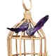 image 1 of Pair of Decorative Purple Glitter Birds With Clip - 13cm