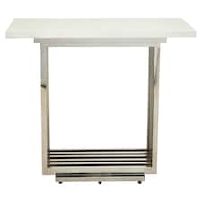 Interiors by Premier White Marble Console Table Silver