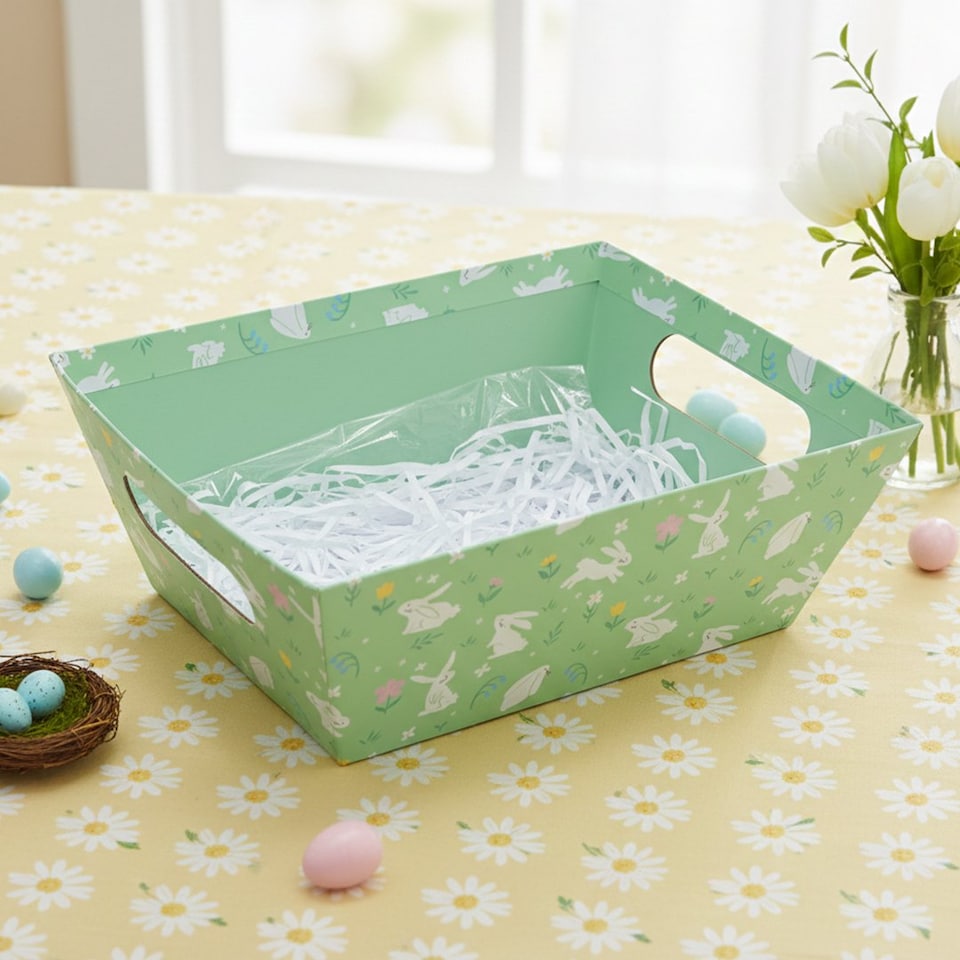 image 1 of Bunny Rabbit Green Easter Hamper Set