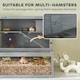 image 8 of PawHut Wooden Hamster Cage, Large Gerbil Cage with Hut, Wheel, Ramps, 3 Tier Small Animal Habitat with Removable Viewing Panels, 80 x 50 x 84 cm, Grey