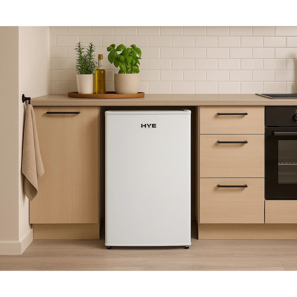 image 1 of HYE 91L Under Counter Fridge Freestanding 48cm Cooling Zone, White -RF01UCF91W23