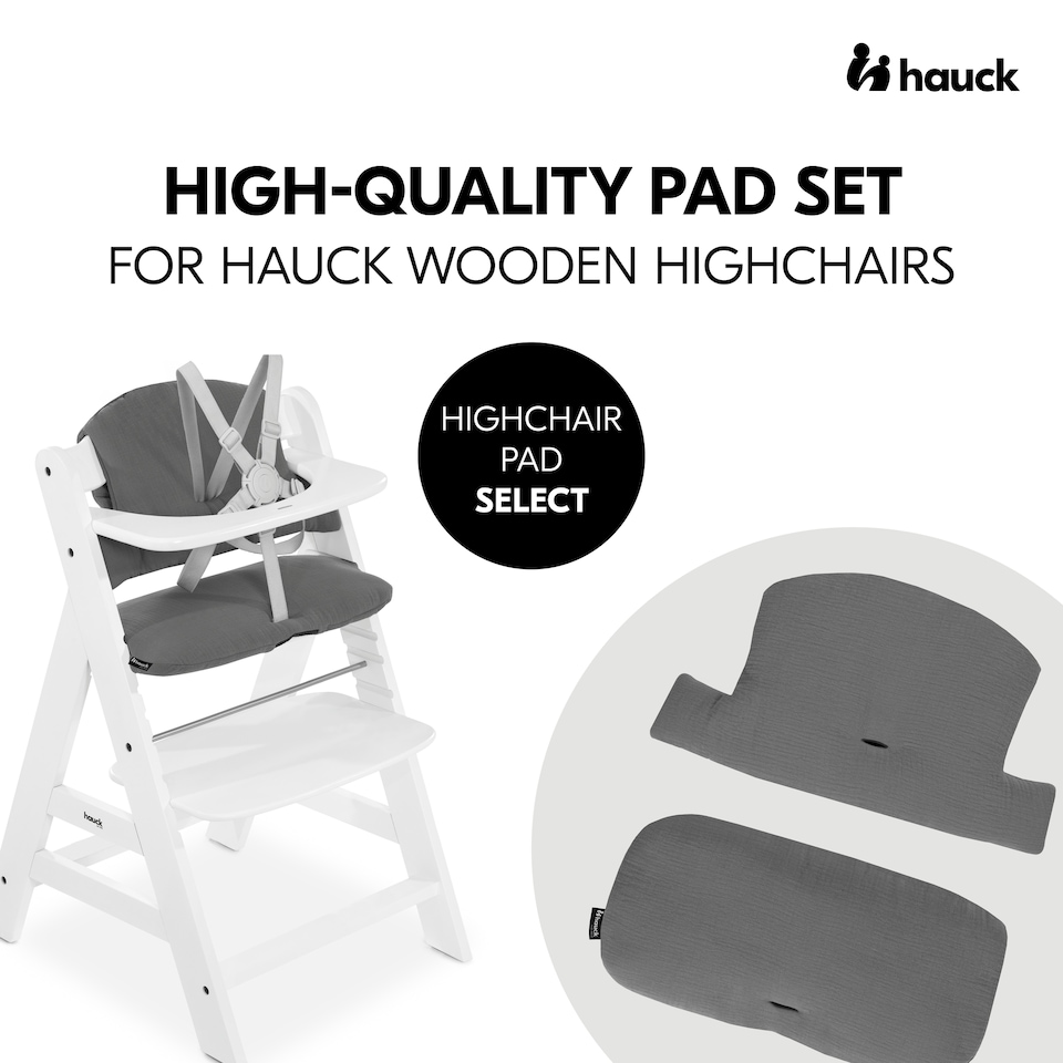 image 1 of hauck Highchair Pad Select - Muslin Dark Grey