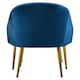 image 4 of Interiors by Premier Midnight Blue Velvet Chair with Gold Legs and Footstool, Contemporary Accent Chair with high Footstool