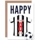 image 1 of Football Strip Kit White Striped Top Age 8 Year Old Child Kids 8th Birthday Card