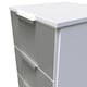 image 5 of Dover 3 Drawer Bedside Cabinet in Uniform Grey & White Matt (Ready Assembled) | Grey | Uniform Grey & White Matt