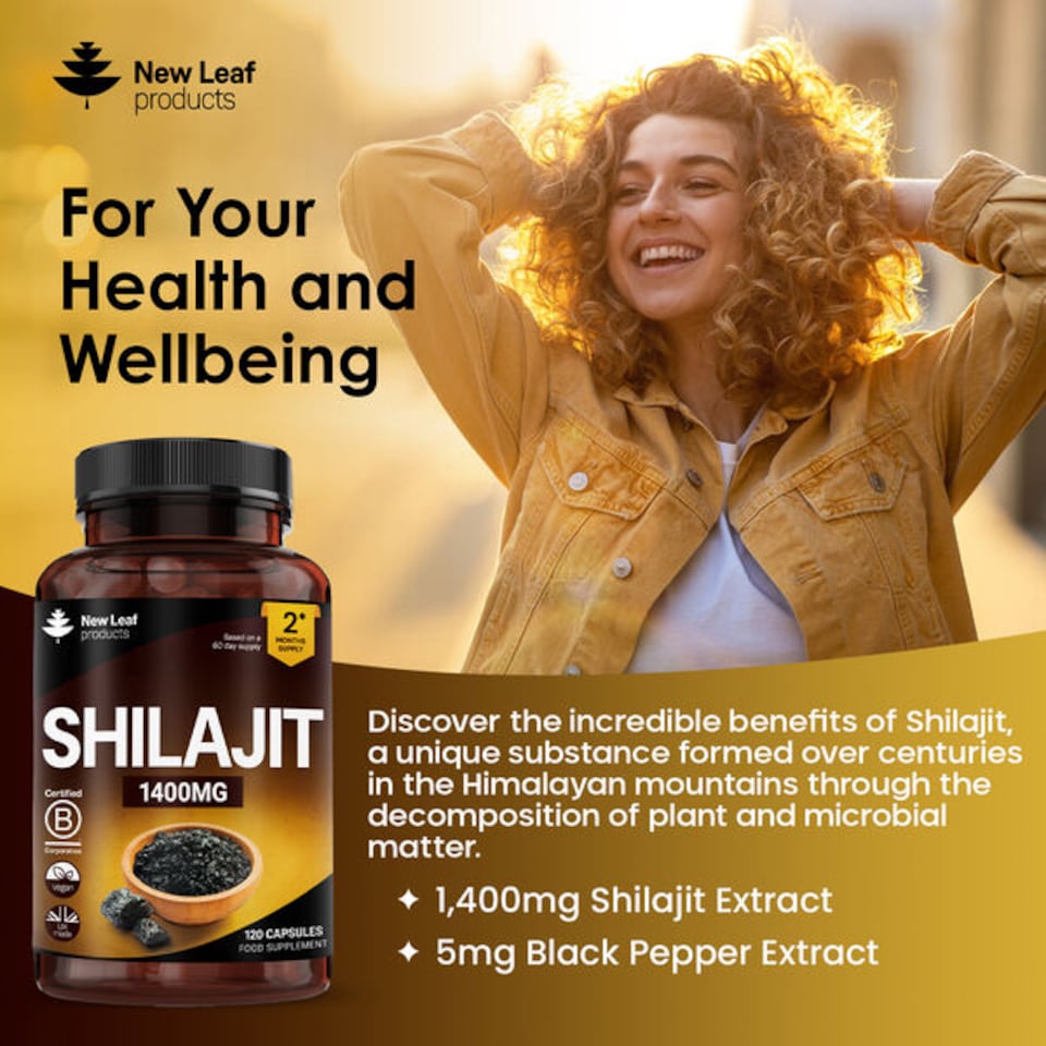 image 1 of Shilajit Capsules 1400mg + 60% Fulvic Acid 120 Caps