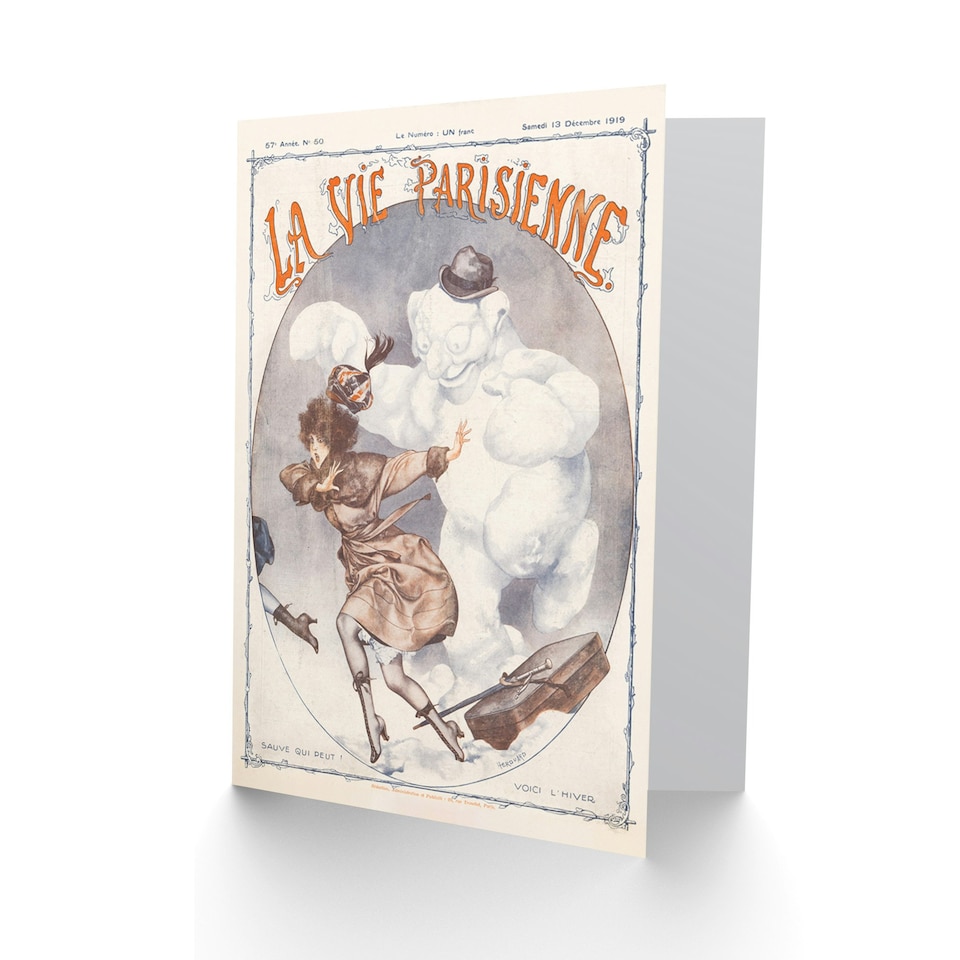 image 1 of La Vie Parisienne Winter Is Here Snowman France Paris Card