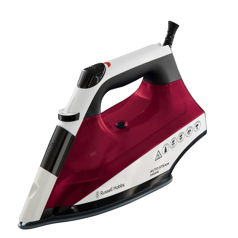 Russell Hobbs Auto Steam Pro Non-Stick Iron 22520, 2400 W, White and Red