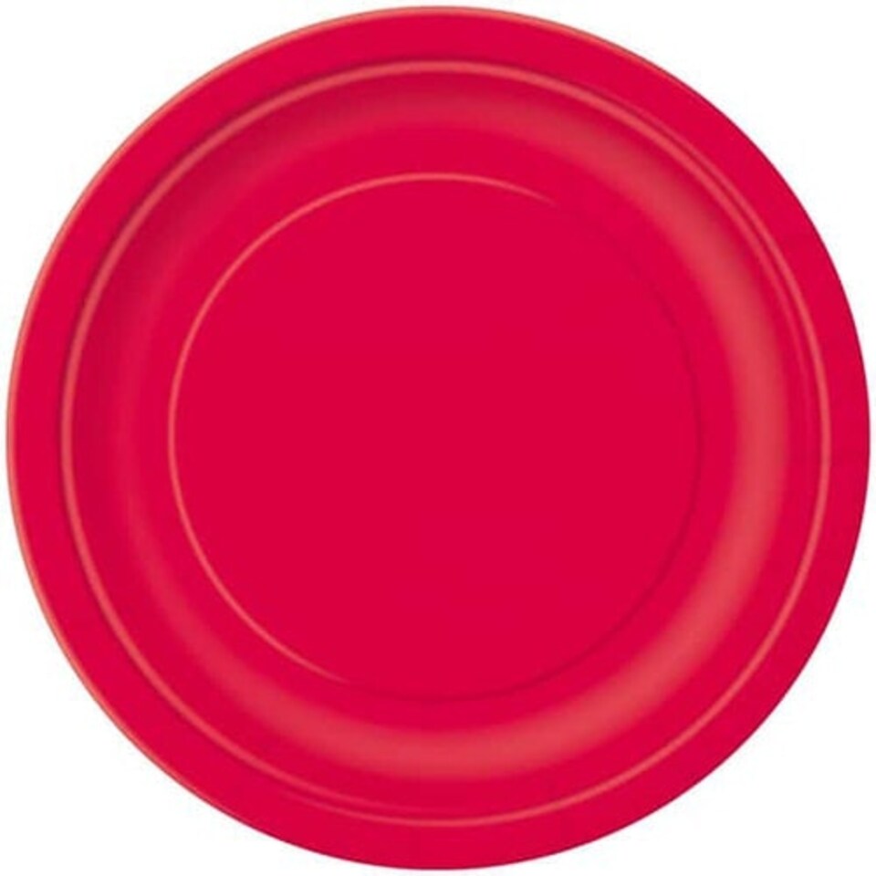 Ruby Red Round Paper Plates 22cm - Pack of 16