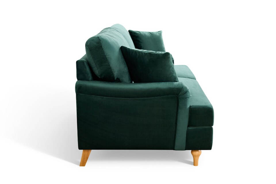 image 1 of Velvet Green 3 Seater Sofa HAMILTON