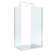 Balterley Glass Walk In Wetroom Screens with Profile and Shower Tray | Silver | Chrome
