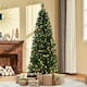image 2 of HOMCOM 6FT Prelit Pencil Christmas Tree w/ LED Light, Berry, Xmas Decoration