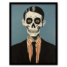 Looking Sharp By Ryan Ramirez Smart Skeleton Black Framed Wall Art Print A4