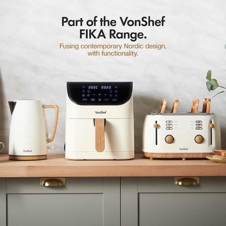 image 1 of VonShef Air Fryer 6L Nordic Design & Digital LED Display