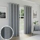 image 1 of Austin Grey Blackout Curtains 66 x 72 inch (168 x 183 cm) 100% Blackout Eyelet Thermal Noise Reducing Curtains for Bedroom and Living Room