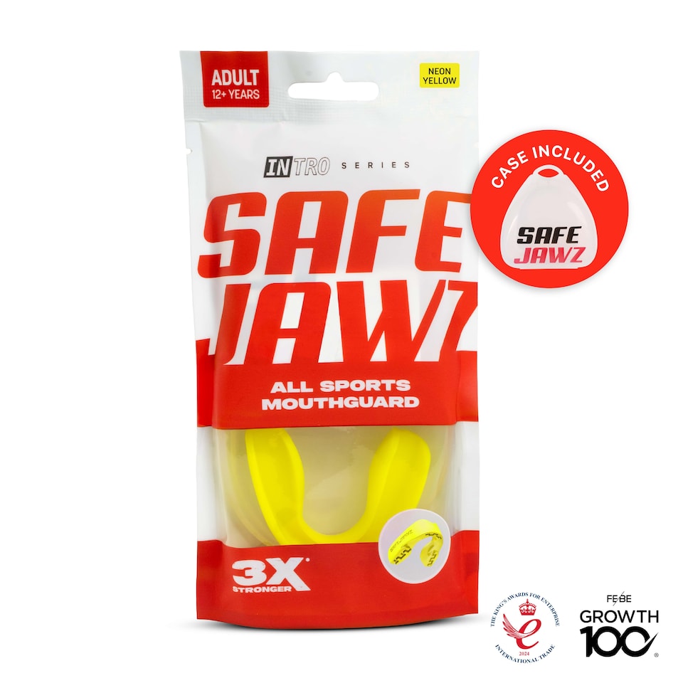 image 1 of SAFEJAWZ Intro Sports Mouth Guard Yellow Adult/Junior
