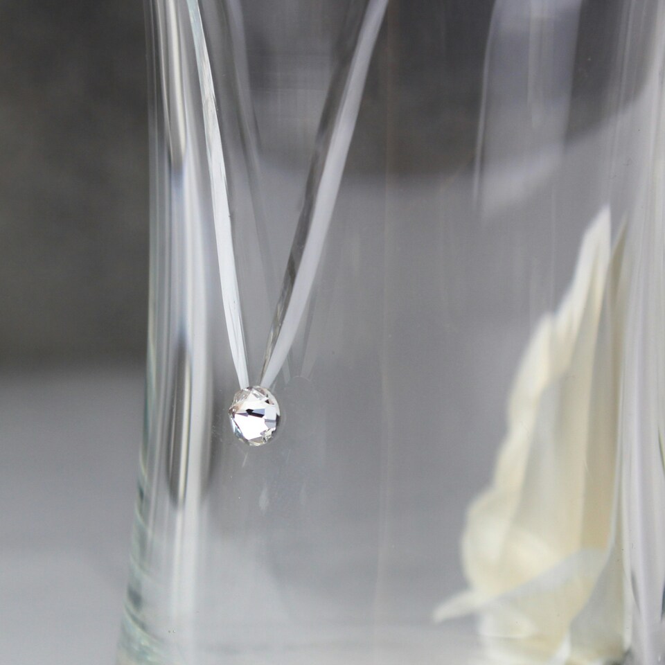image 1 of Personalised Special Year Diamante Heart Vase | Clear