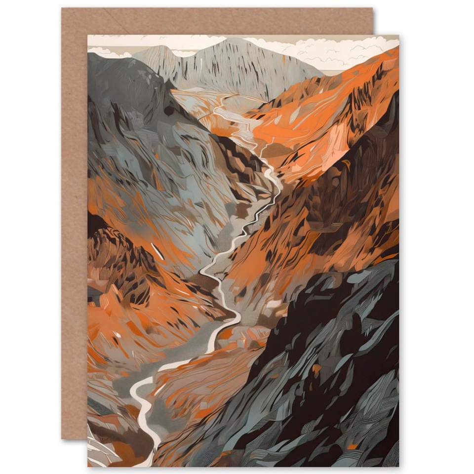 image 1 of Scaffel Pike Hiking Trail Rocky Mountain Landscape Greeting Card