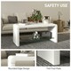 image 6 of HOMCOM High Gloss Storage Coffee Table, Centre Table for Living Room, White White