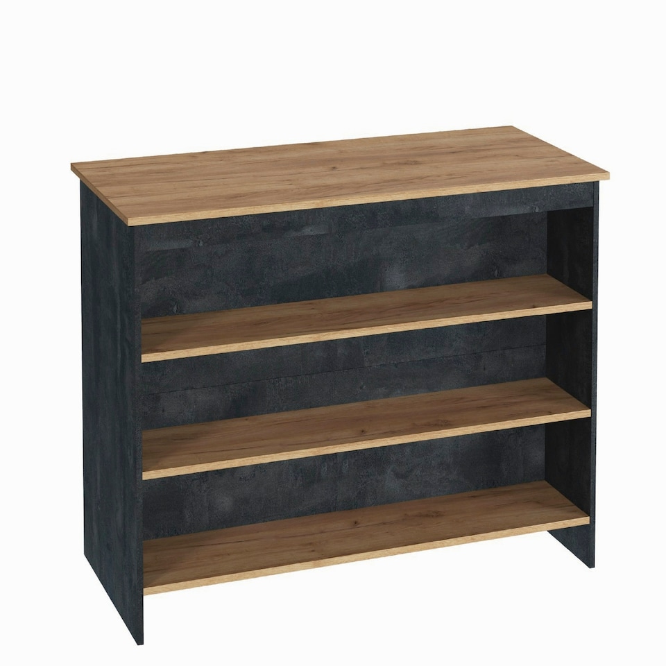 image 1 of Furneo Kitchen Island 02 Graphite Stone and Oak effect N/A
