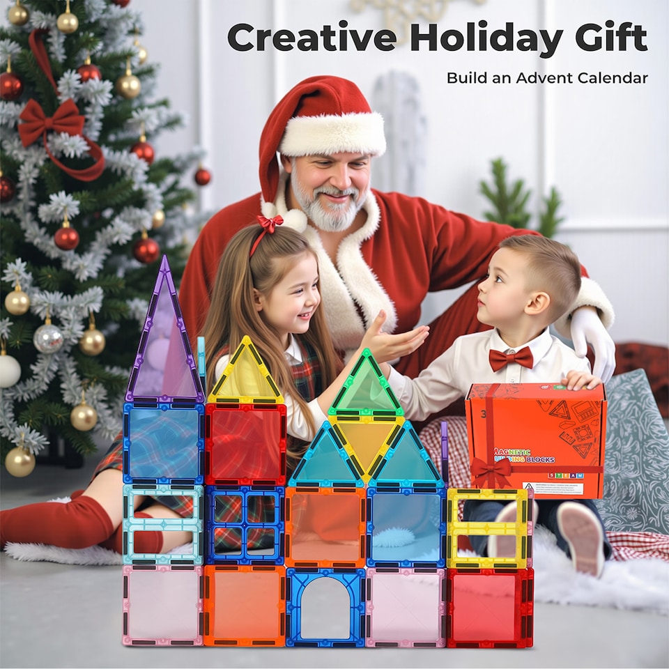 image 1 of Dekko 40 pcMagnetic Tiles Building Blocks Educational Toy for Kids | Multi | Diamond