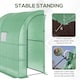 image 4 of Outsunny Walk-In Lean to Wall Greenhouse wWindow&Door 200Lx 100W x 215Hcm Green