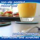 image 4 of Harbour Housewares Black Marble Glass Table Set - Rectangular Placemats + Coasters - 30 x 20cm Black