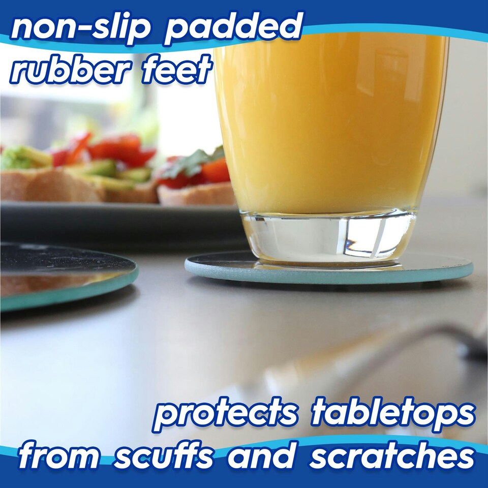 image 1 of Harbour Housewares Black Marble Glass Table Set - Rectangular Placemats + Coasters - 30 x 20cm Black