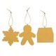 image 2 of Something Different Gingerbread Hanging Decoration (Pack of 3) - Brown - One Size