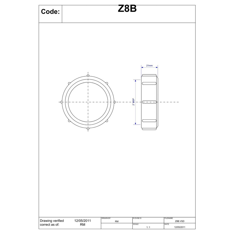 image 1 of McAlpine 2" BSP Compression Nut Z8B
